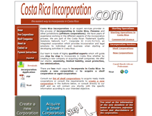 Tablet Screenshot of costaricaincorporation.com